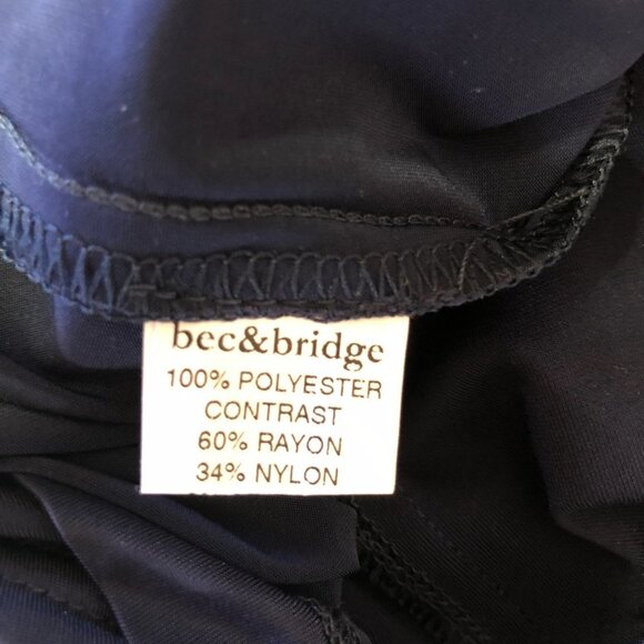 NWT Bec & Bridge Freya Drape Reversible Navy Dress - Picture 8 of 15